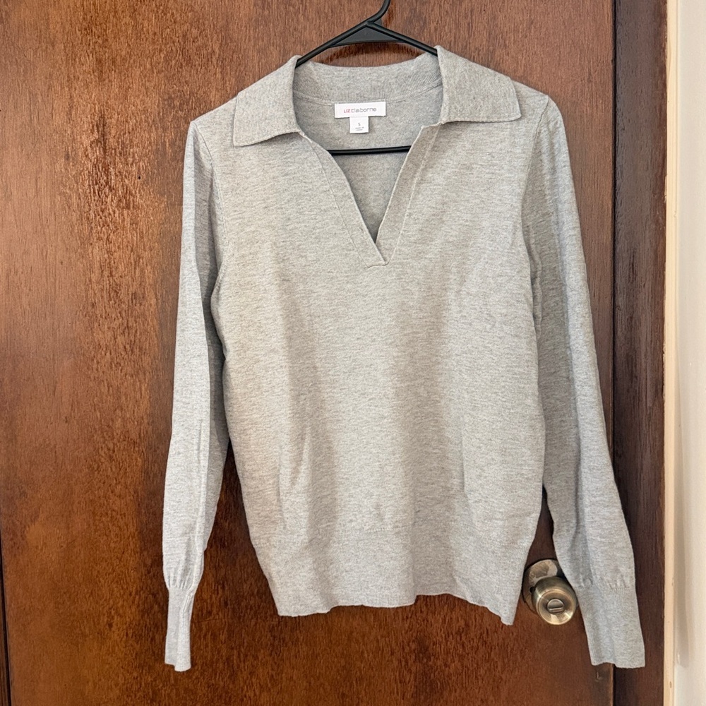 Gray V-Neck Sweater by Uniqlo